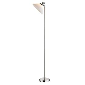 Contemporary Swivel Floor Lamp with Bowl Shade in Satin Steel Finish