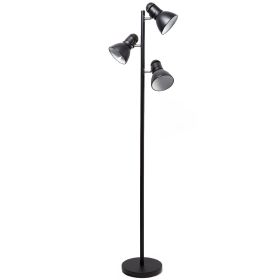 64-inch Black 3-Light Tree Lamp Spotlight Floor Lamp