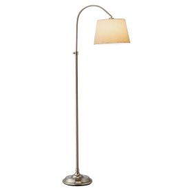 Elegant Arch Floor Lamp with White Linen Tapered Drum Shade