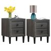 2PCS Nightstand W/2 Drawer Multipurpose