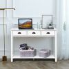 Wooden Console Table with 3 Drawers and 2-Tier Shelves