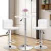 360?Â° Swivel Cocktail Pub Table with Sliver Leg and Base-White