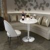 360?Â° Swivel Cocktail Pub Table with Sliver Leg and Base-White