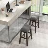 2 Piece 24.5 Inch Counter Height Bar Stool Set with Padded Seat-Gray