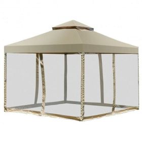 Outdoor 2-Tier 10 Feet x 10 Feet Screw-free Structure Shelter Gazebo Canopy