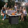 30 Inch Square Propane Gas Fire Pit Table Ceramic Tabletop