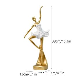 NORTHEUINS Resin Ballet Dancer Figurines for Interior Art Girl Statue Home Living Room Bedroom Entrance Display Decor Accessorie - B Golden