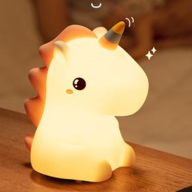 Cute Silicone LED Night Light Unicorn Deer For Kids USB Rechargeable Animal Dinosaur Bedroom Decor Touch Night Lamp For Gifts - unicorn