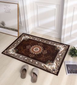 Thickened Absorbent Jacquard Carpet Dornier Woven Living Room Bathroom Rug Kitchen Non-slip Home Entry Floor Door Mat Red Brown - coffee - 80CMx120CM