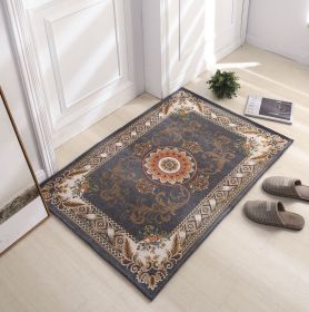 Thickened Absorbent Jacquard Carpet Dornier Woven Living Room Bathroom Rug Kitchen Non-slip Home Entry Floor Door Mat Red Brown - Grey - 50CMx80CM