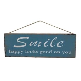 Wooden English Phrase Hanging Plaque Sign Clothing Store Cafe Bar Wall Art Decoration Slogan Sign,Blue - Default