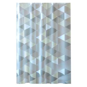 Grey Geometric Pattern PEVA Bathroom Shower Curtain Waterproof Shower Curtain Bathroom Decoration, 71x71inch - Default