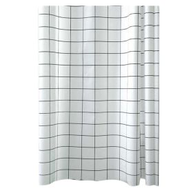 White Checkered PEVA Bathroom Shower Curtain Waterproof Shower Curtain Bathroom Decoration, 71x71inch - Default