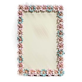 Blue Pink Flower 4x6 Metal Picture Frame Wedding Photo Frame Tabletop Display - Default