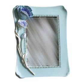 Blue 4x6 Resin Picture Frame Tulip Baby Nursery Decor Photo Frame Family Photo Tabletop Display - Default