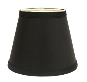 Slant Empire Hardback Lampshade with Uno Fitter, Black (with white lining) - as Pic