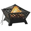 Fire Pit with Poker 25.2" XXL Steel - Black