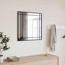 Wall Mirror Black 19.7"x19.7" Square Iron - Black