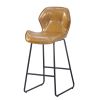 Set of 2, Leather Bar Chair with High-Density Sponge, PU Chair Counter Height Pub Kitchen Stools for Dining room,homes,bars, kitchens,Brown - as Pic