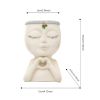 1pc Figure Flower Pot; Women Face Statue Vase Planter Ornaments; For Indoor Outdoor Home Decor Garden Patio (4.7*7.3*3.4in) - White