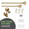 Curtain Rods for Windows 28 to 132 Inch Round Curtain Rod 1 Inch Stainless Steel Rods with Adjustable Brackets - Gold - 48