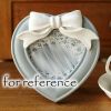 Grey Heart Shape 3x4 Resin Wooden Wedding Photo Frame White Bowknot Picture Frame Display - Default