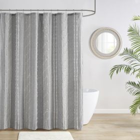 Cotton Jacquard Shower Curtain (Color: as Pic)