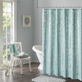 Printed Metallic Shower Curtain (Color: as Pic)